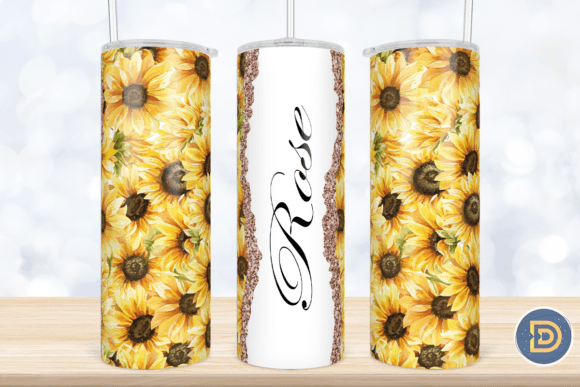 Add Your Own Name Sunflower Tumbler Wrap for Graphics and Crafts
