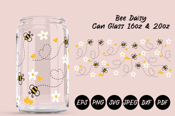 Bee Daisy Can Glass Wrap SVG Review