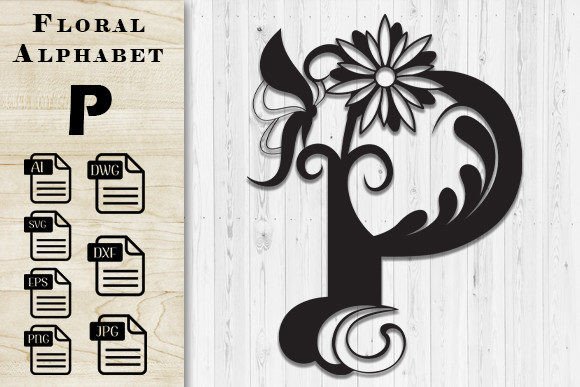 Butterfly Floral Alphabet Laser Cut P