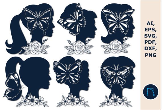 Cricut Floral Butterfly Women SVG Bundle for Graphics and Crafts