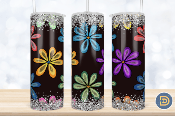 Doodle Daisy Skinny Glitter Tumbler 20Oz Review