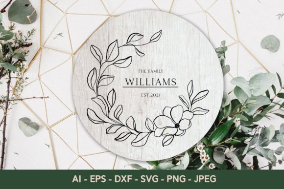 Family Monogram Svg Flower Wreath SVG Graphics and Crafts