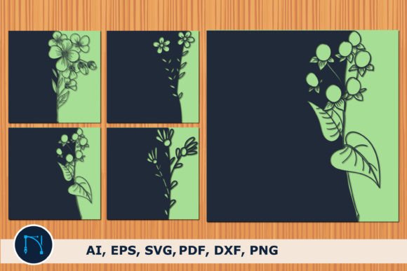 Floral Gift Card SVG Cut File Bundle: Graphics for Crafts and Content