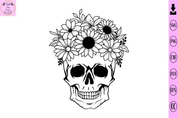 Floral Skull Svg Skull Flower Svg Graphics and Print Templates Review