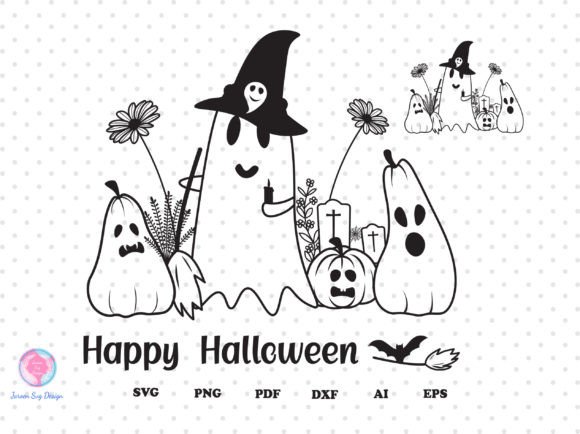 Ghost, Happy Halloween Svg. Graphics and Print Templates Review