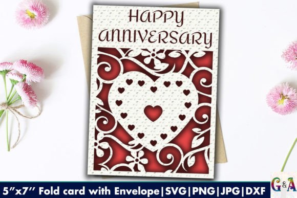 Happy Anniversary Papercut Card Svg File Graphics Crafts