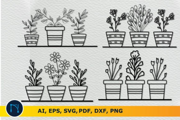 Potted Flowers SVG Bundle: Graphics and Crafts Review