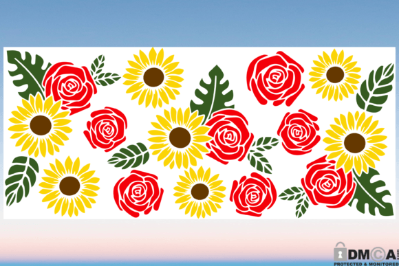 Rose Sunflower 16oz Libbey Glass Wrap Graphics and Print Templates Review