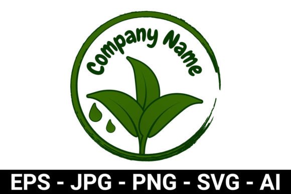 Three Green Leaf Logo in a Circle Graphics and Logos
